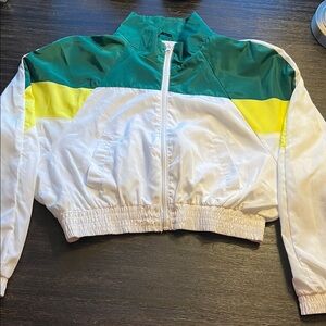 New Look Green, Yellow, and White Bomber Jacket